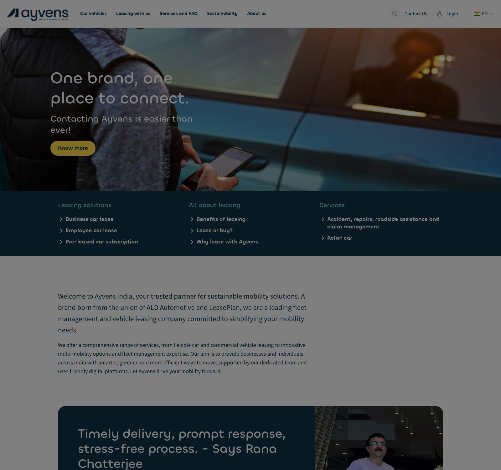 Ayvens India website, live