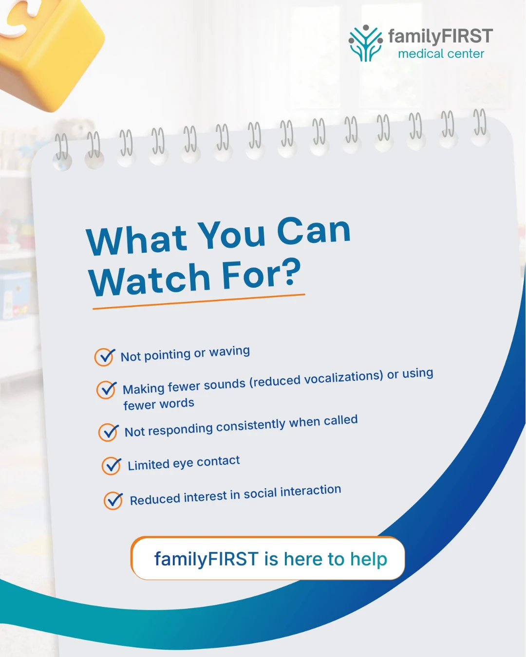 Family First checklist of behavioural changes parents can watch for
